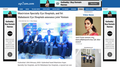  Maxivision Specialty Eye Hospitals, and Sri Mahalaxmi Eye Hospitals announce joint Venture