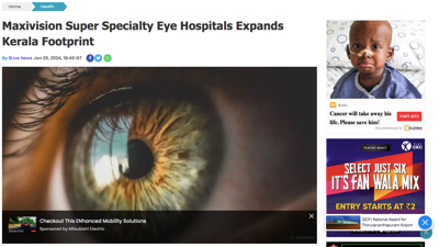 Maxivision Super Specialty Eye Hospitals Expands Kerala Footprint
