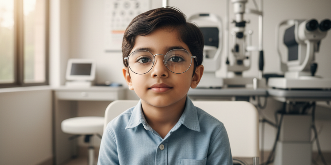 Child eye check-up for myopia at Maxivision